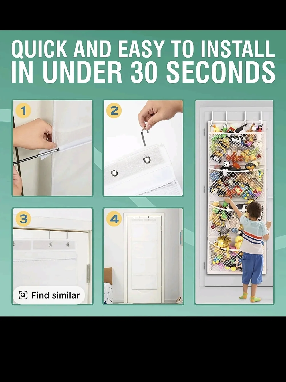 White Over-the-Door Mesh Storage Organizer - New